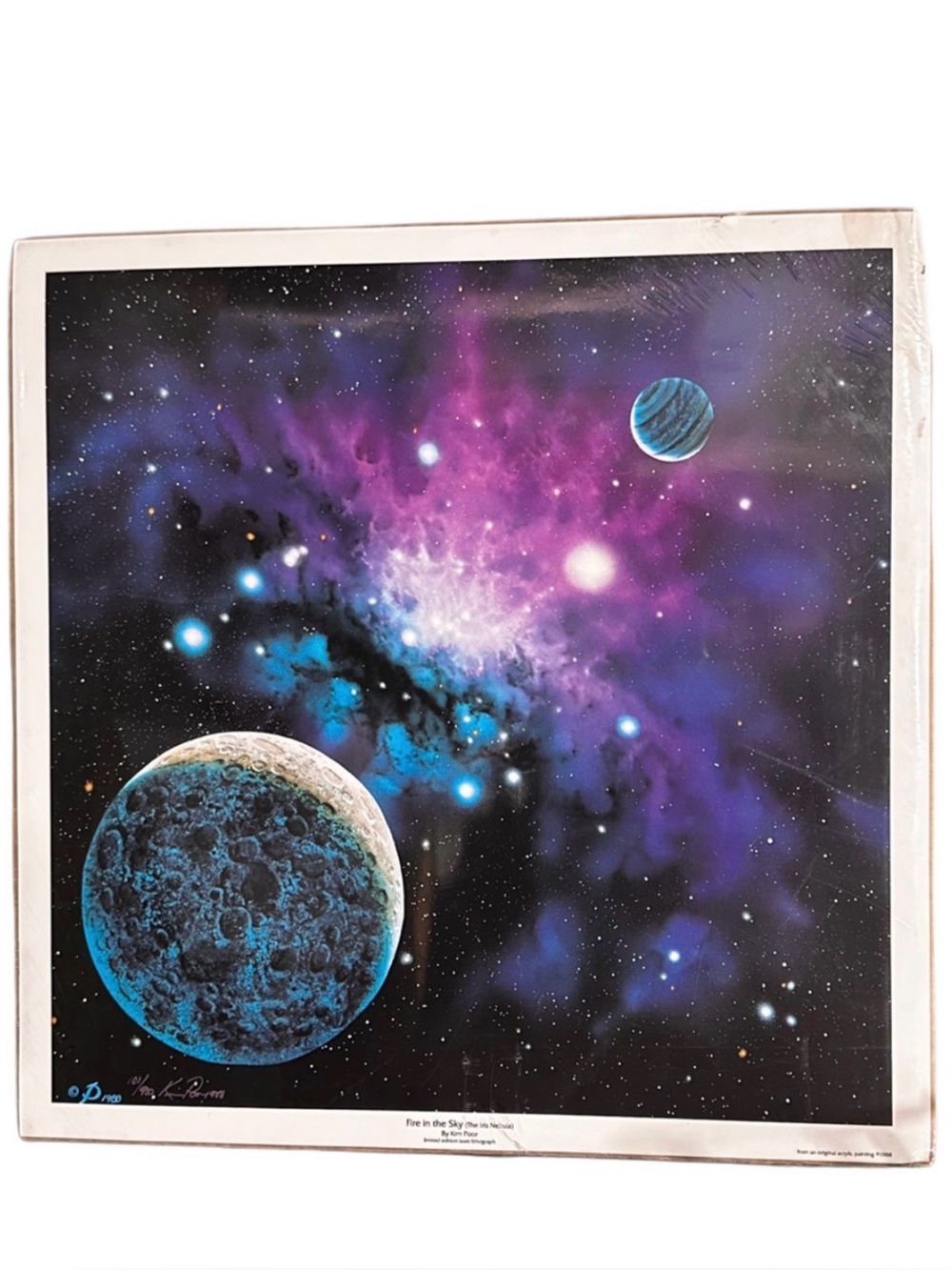 1988 Limited Edition Signed by Kim Paul Poor Cosmic Nebula Wall Art Print Purple